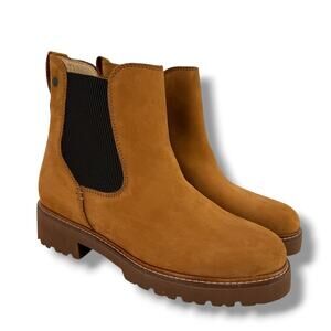 Samuel Hubbard Van Ness Suede Tan Ankle Boots Womens Sz 8.5